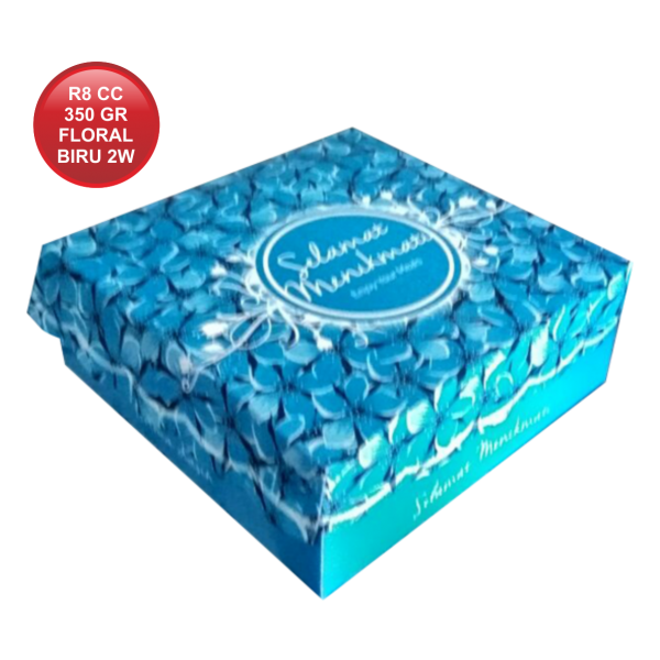 R8 CETAK COATED 350 FLORAL BIRU 2W